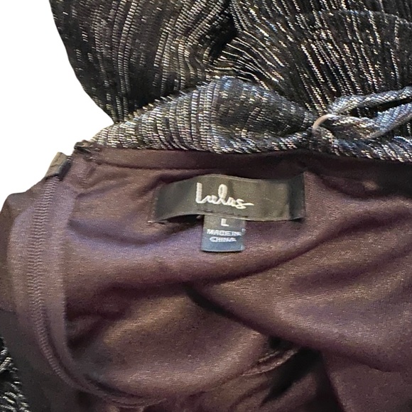 Lulus Elegant Shimmer Shiny Black and Silver Plisse Maxi Dress - Picture 9 of 13